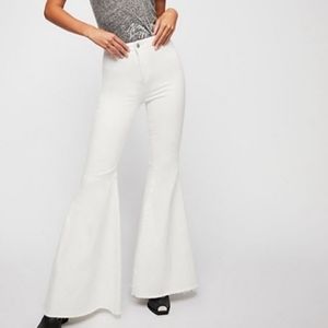 Free People White Just Float On Flare Jeans